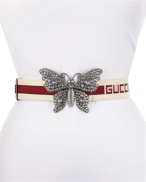 gucci stripe belt with butterfly|Gucci belt with g buckle.